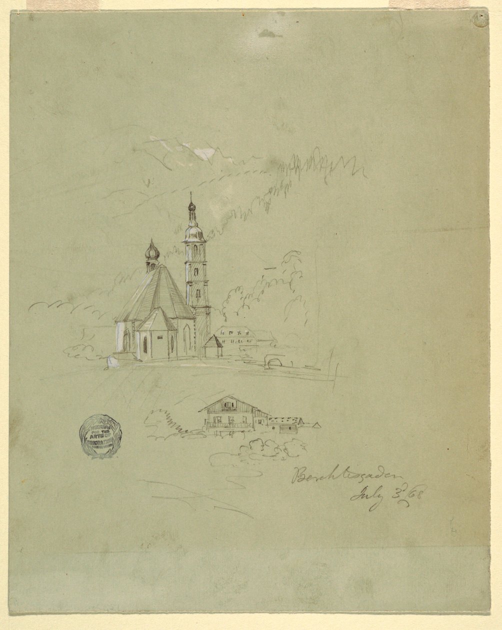 Piirros, Berchtesgaden, Baijeri, 3. heinäkuuta 1868. tekijältä Frederic Edwin Church