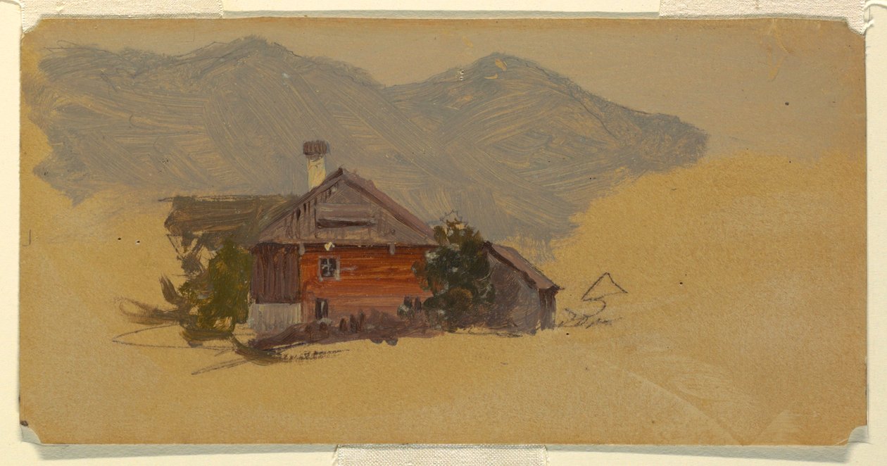 Piirros, Berchtesgaden, talonpojan talo, 1868 tekijältä Frederic Edwin Church