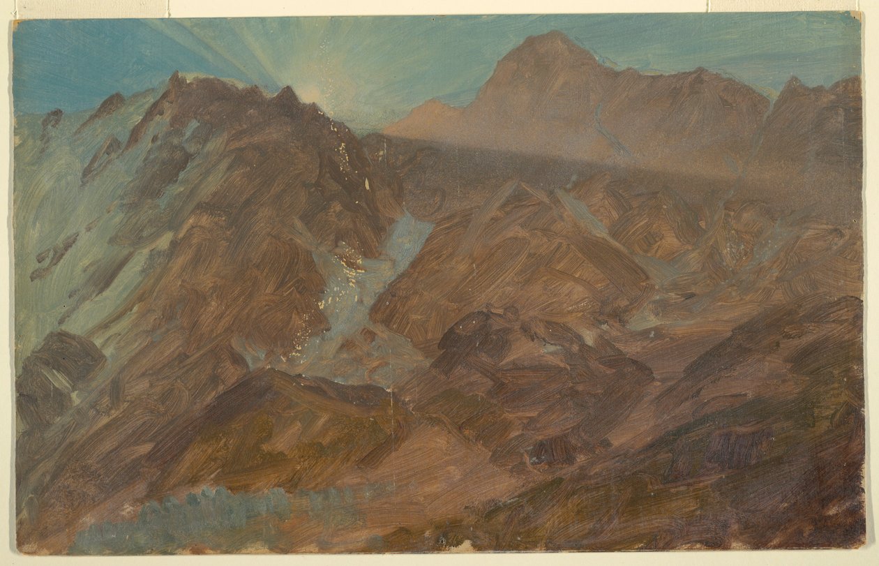 Piirros, Bernin Alpit, Sveitsi, elokuu 1868 tekijältä Frederic Edwin Church