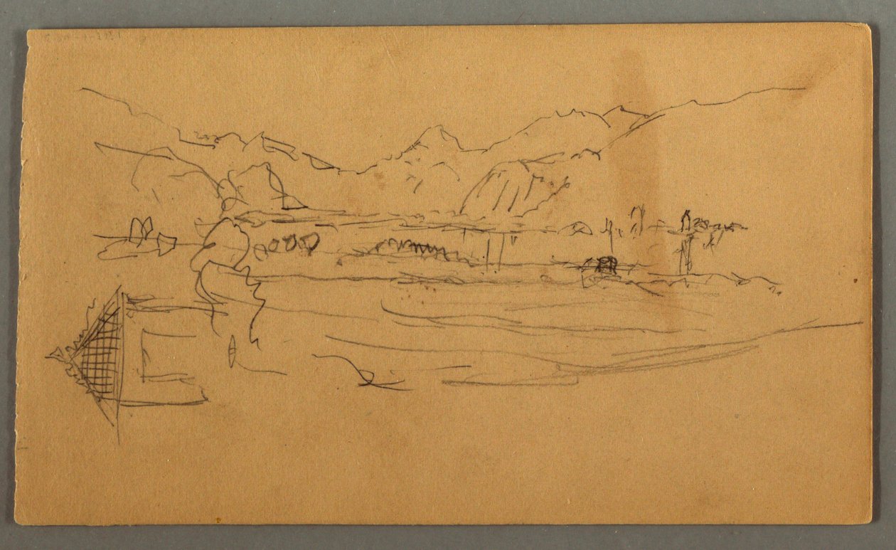 Piirustus, Broad Valley, vaja, St. Gilgen, Itävalta, mahdollisesti 1868. tekijältä Frederic Edwin Church