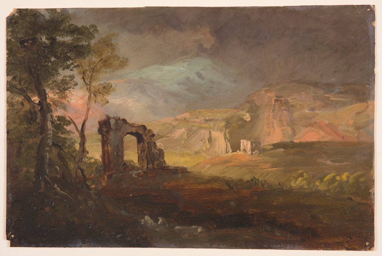 Piirros, Campagna Fantasy, luultavasti 1868-69 tekijältä Frederic Edwin Church