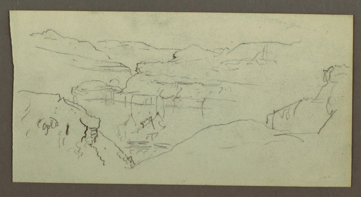 Piirros, Canyon, mahdollisesti 1868 tekijältä Frederic Edwin Church
