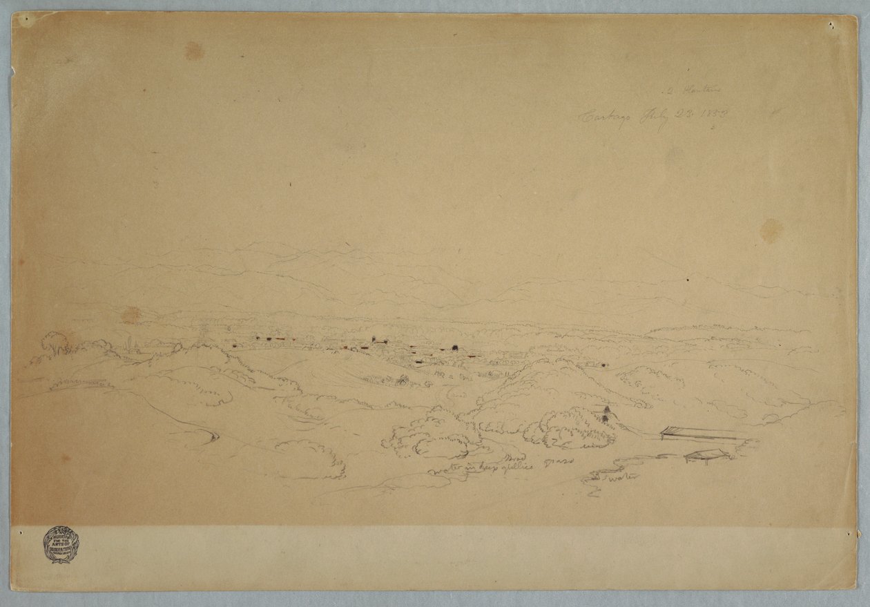 Piirros, Cartago, Kolumbia, 23. heinäkuuta 1853. tekijältä Frederic Edwin Church
