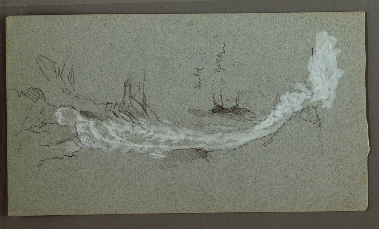 Piirros, Cascade, luultavasti Konigssee, Baijeri, 1868. tekijältä Frederic Edwin Church