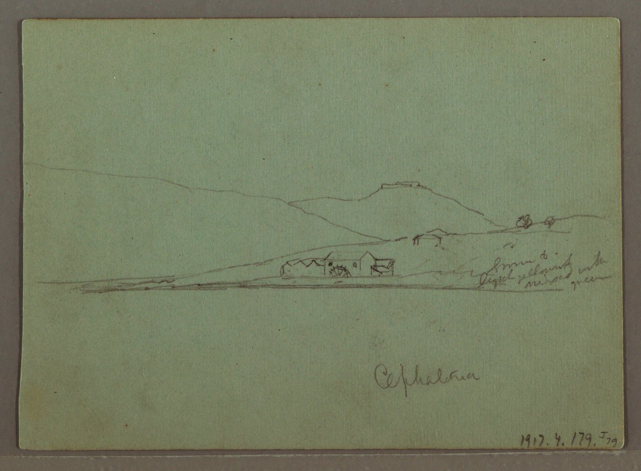 Piirros, Kefalonia, Kreikka, huhtikuu 1869. tekijältä Frederic Edwin Church