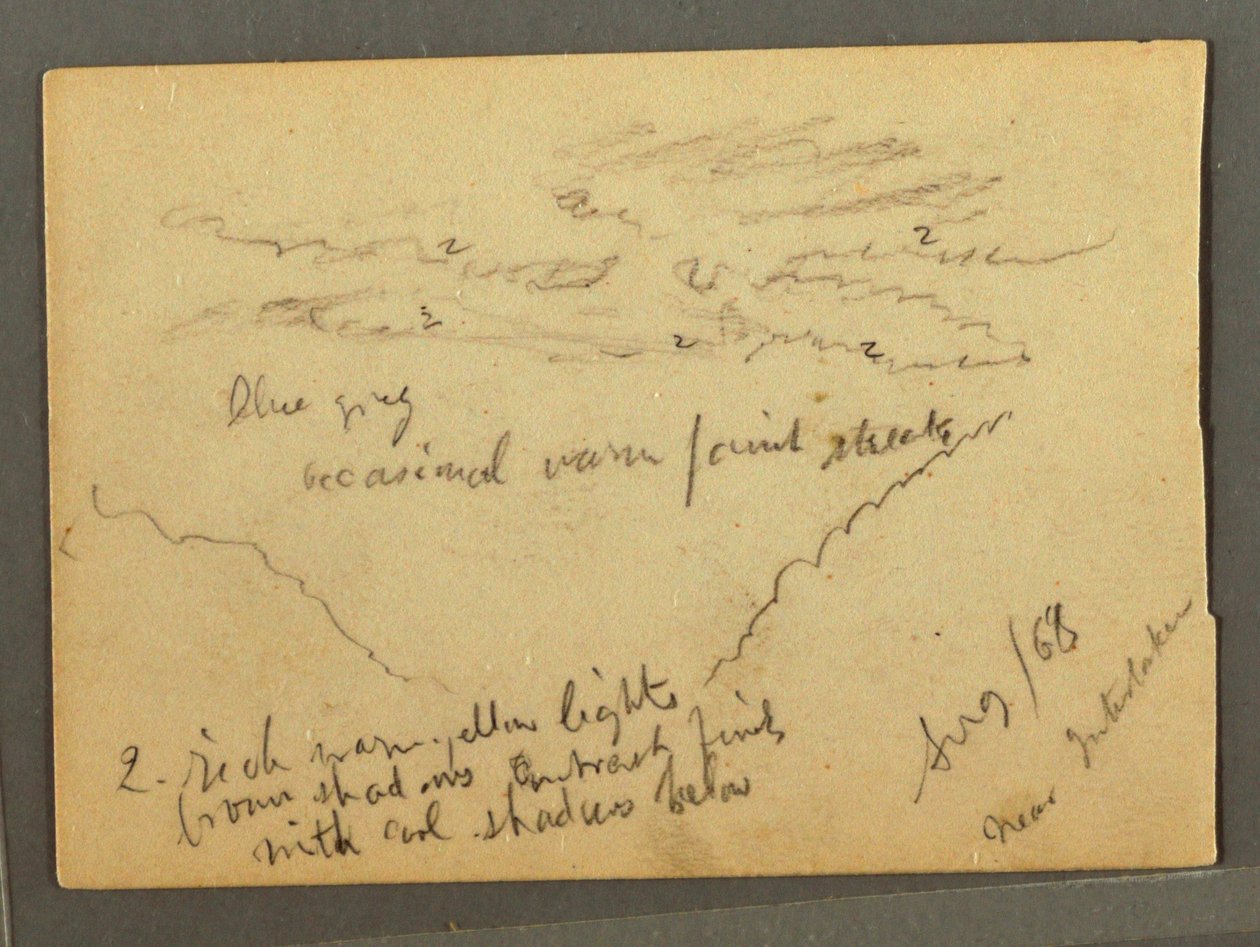 Piirros, pilvihuippuinen Jungfrau, Interlaken, Sveitsi, elokuu 1868. tekijältä Frederic Edwin Church