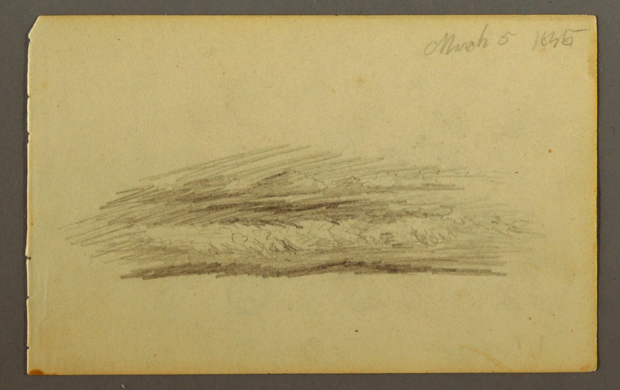 Piirros, Pilvipankki, 1845 tekijältä Frederic Edwin Church
