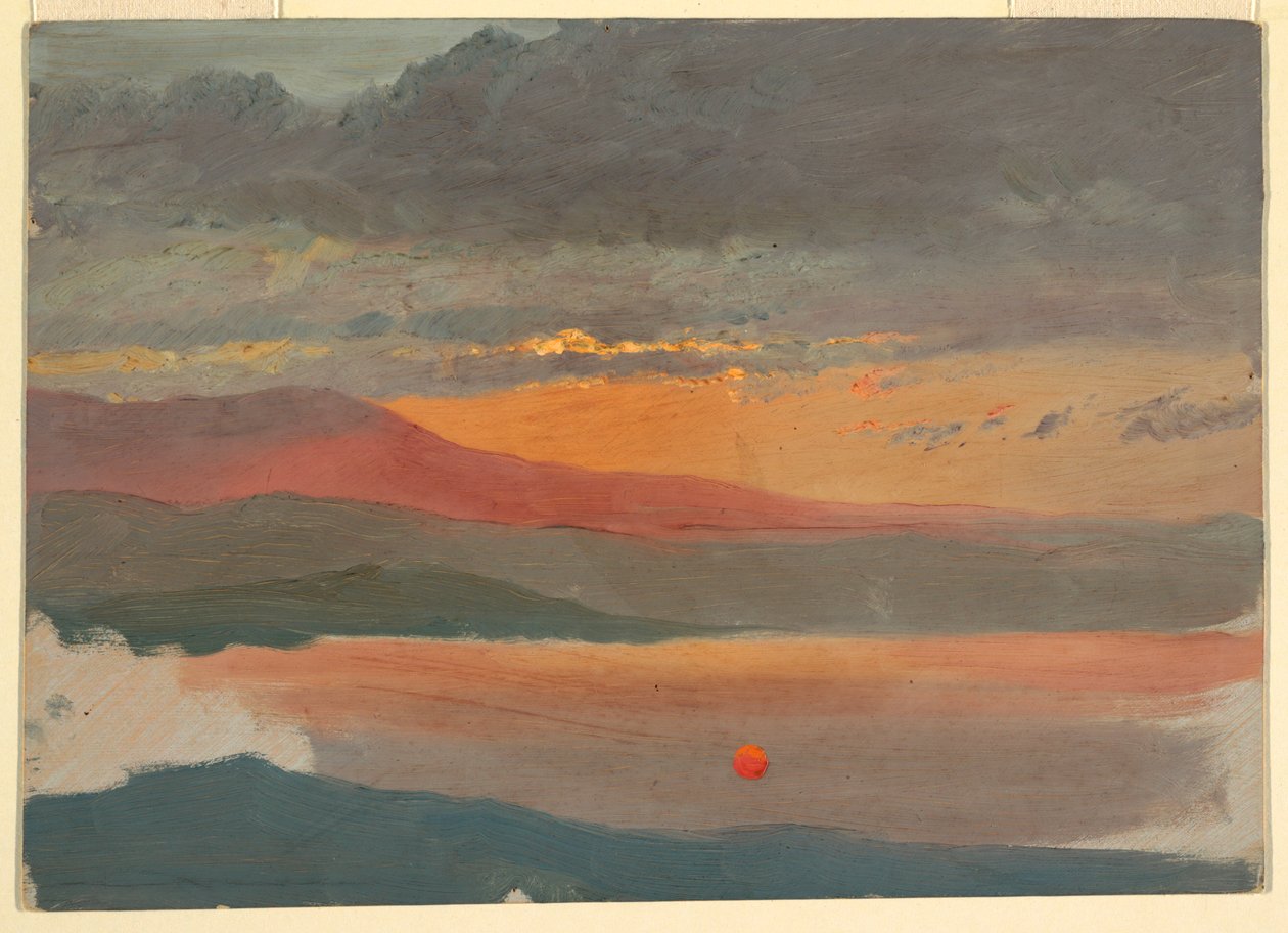 Piirros, Pilvitutkimuksia auringonlaskun aikaan, 1860-70 tekijältä Frederic Edwin Church