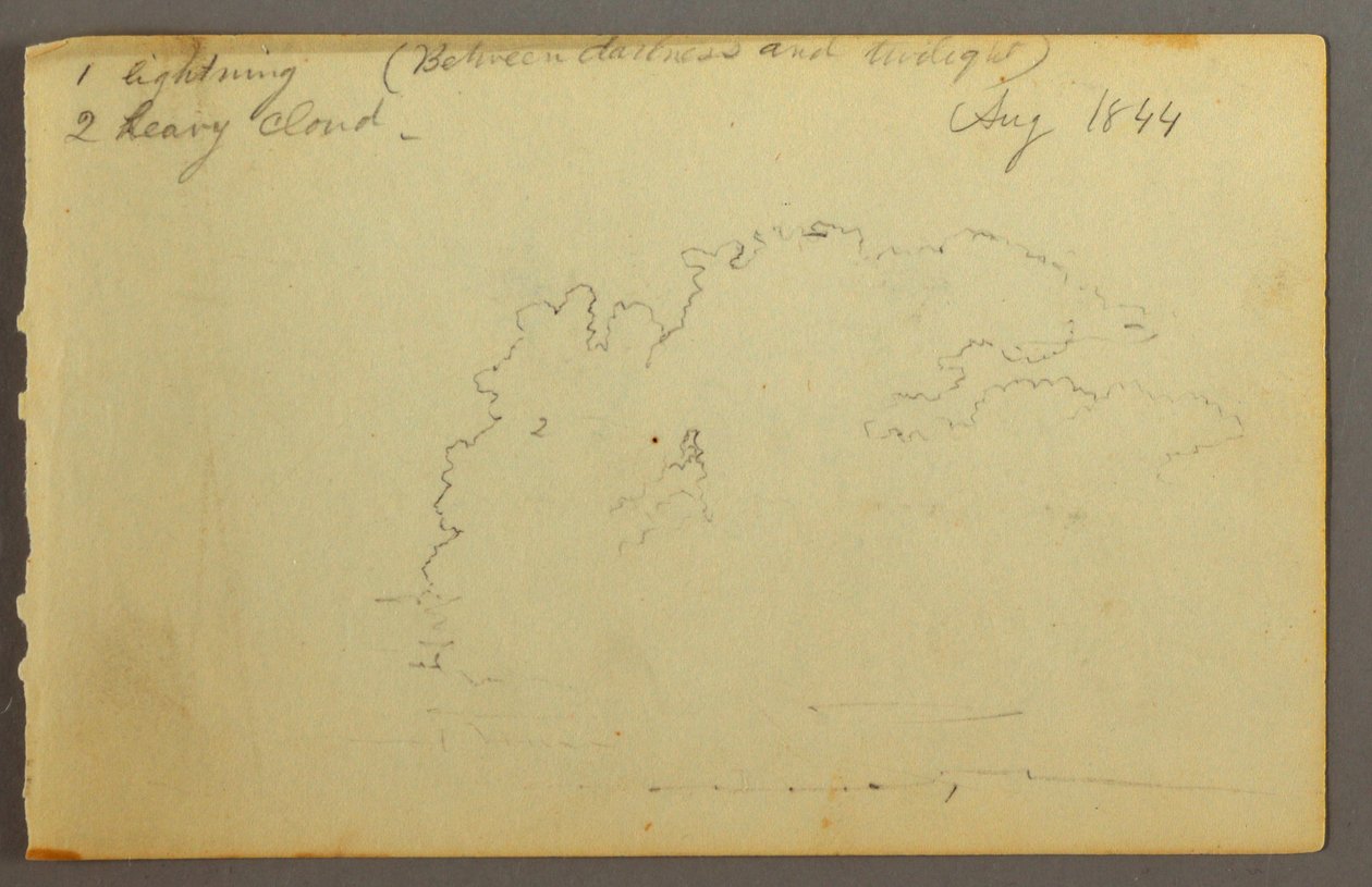 Piirros, Pilvitutkimus, 1844 tekijältä Frederic Edwin Church
