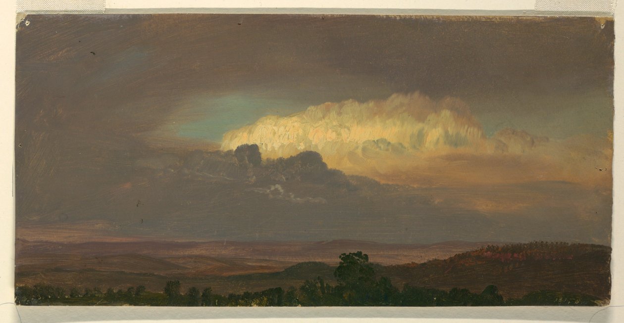 Piirros, Pilviä kukkuloiden yllä, elokuu 1865 tekijältä Frederic Edwin Church