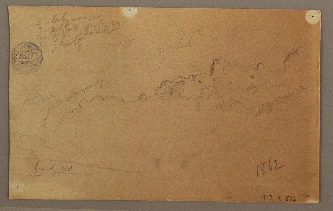 Piirros, Pilvinen taivas, 1863 tekijältä Frederic Edwin Church