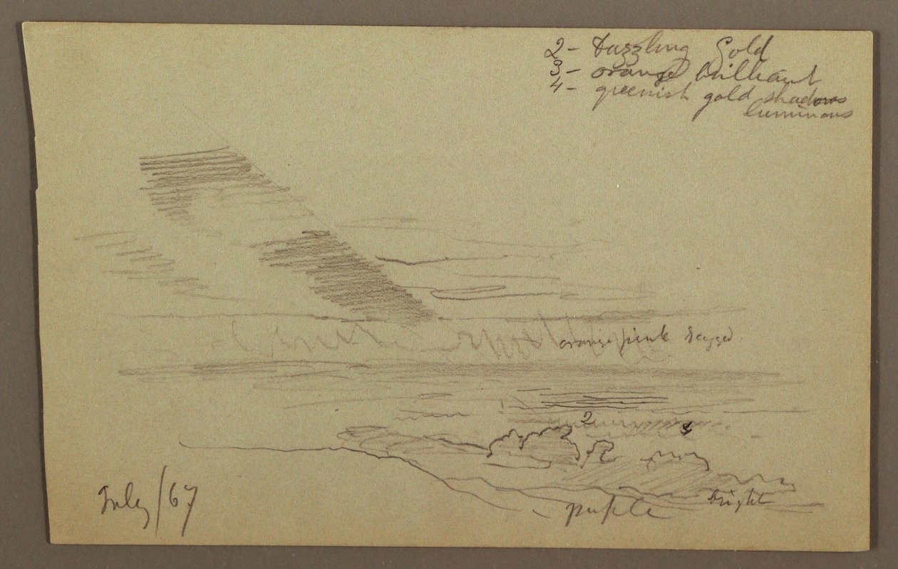 Piirros, Pilvinen taivas, 1867 tekijältä Frederic Edwin Church