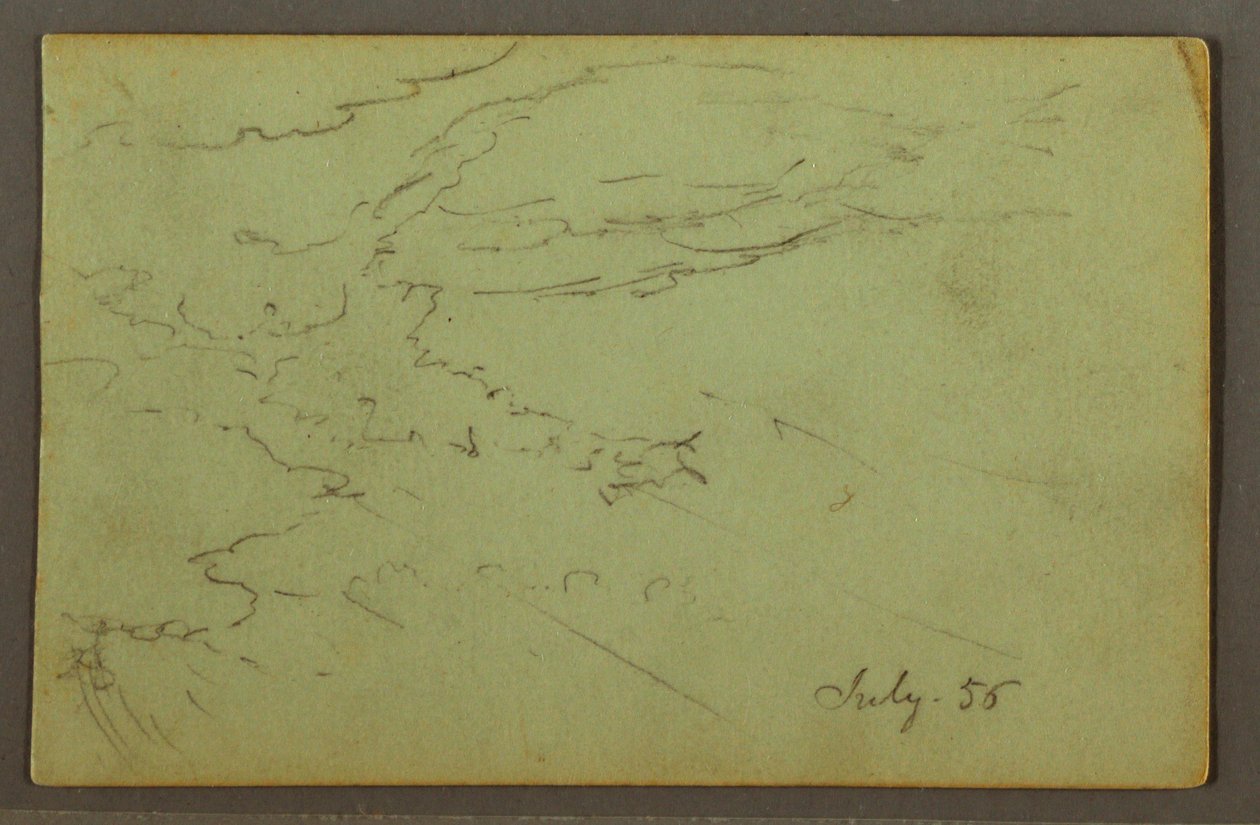 Piirustus, Pilvinen taivas, heinäkuu 1856 tekijältä Frederic Edwin Church
