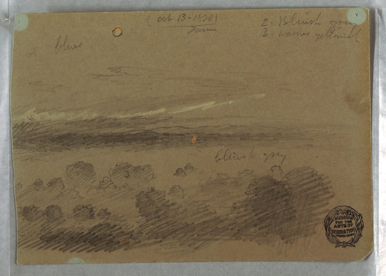 Piirros, Pilvinen taivas ja kuu, 13. lokakuuta 1870. tekijältä Frederic Edwin Church