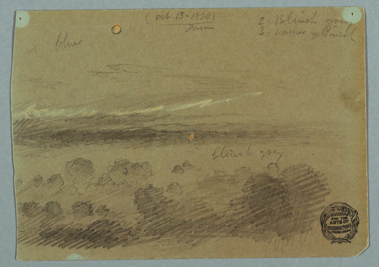 Piirros, Pilvinen taivas vuorten yllä, 19. heinäkuuta 1866. tekijältä Frederic Edwin Church