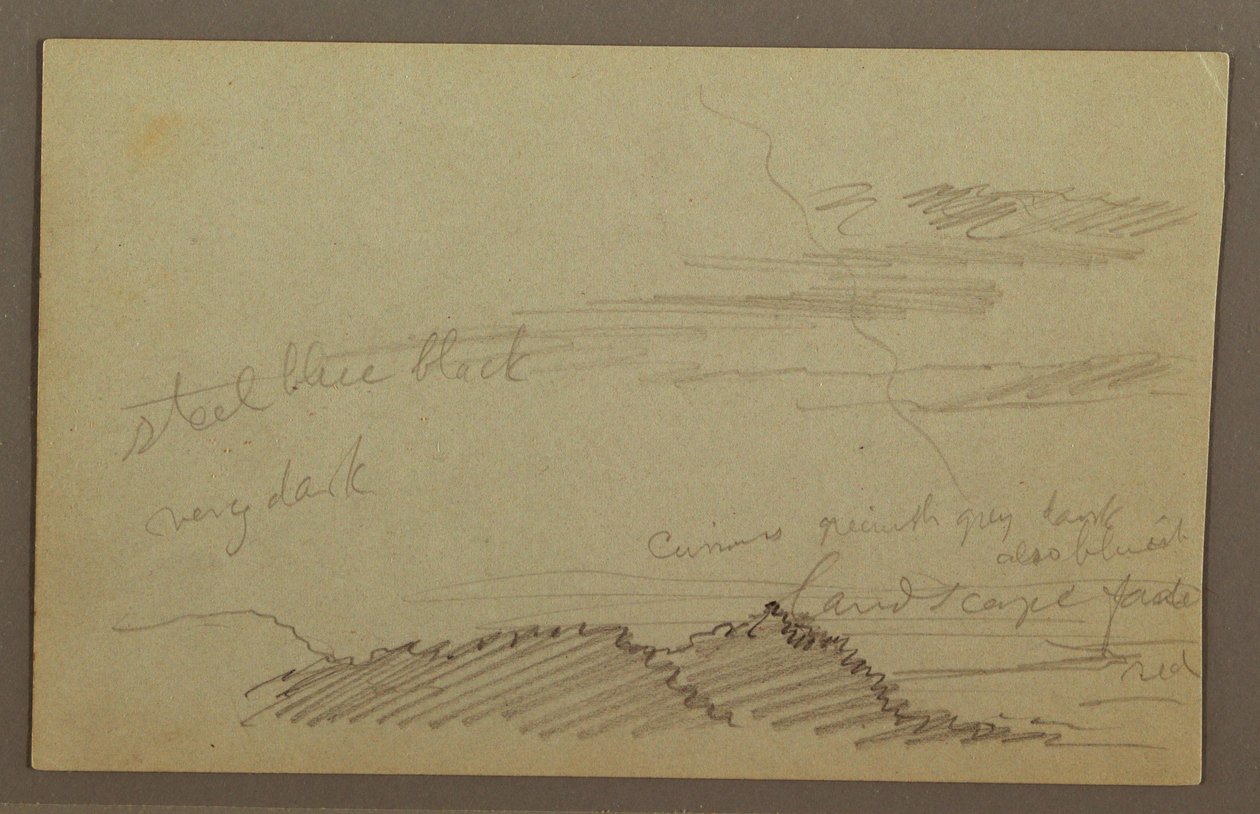 Piirros, Pilvinen taivas, mahdollisesti 1860-luku tekijältä Frederic Edwin Church