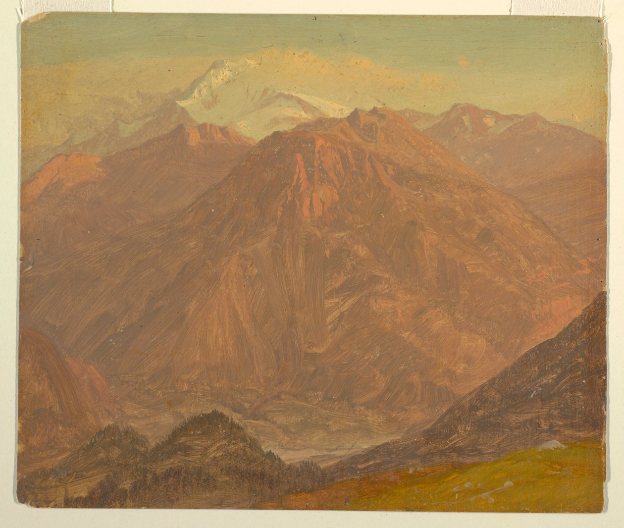 Piirros, Kolumbia tai Ecuador, vuoret, 1853 tai 1857. tekijältä Frederic Edwin Church