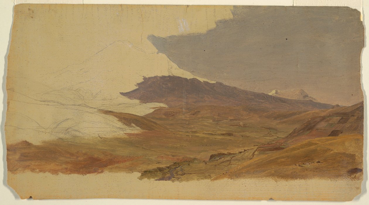 Piirros, Ecuador, vuori (mahdollisesti Chimborazo), 1853 tekijältä Frederic Edwin Church