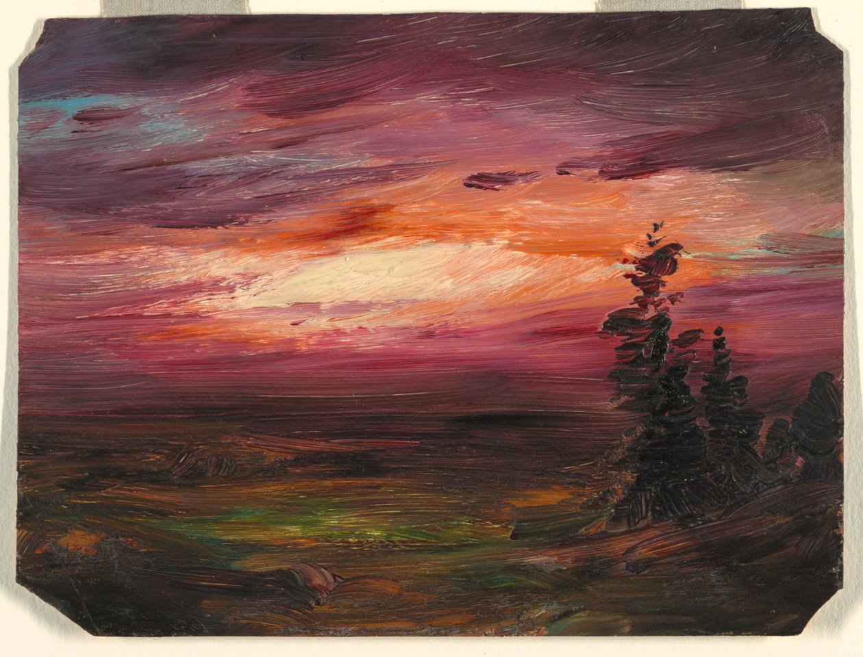 Piirros, Iltahämärä, n. 1870 tekijältä Frederic Edwin Church