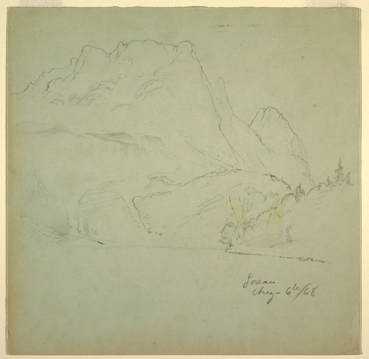 Piirros, Gosaun järvistä, Salzkammergut, 6. elokuuta 1868. tekijältä Frederic Edwin Church