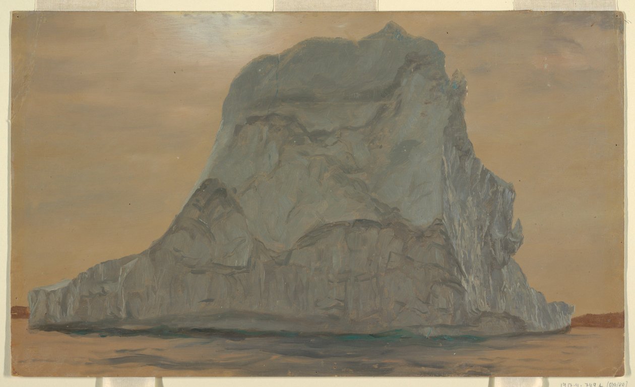 Piirros, harmaa jäävuori, kesä- tai heinäkuu 1865. tekijältä Frederic Edwin Church