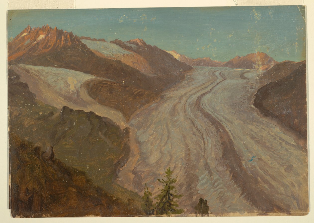 Piirros, Suuri Aletaschin jäätikkö, Sveitsi, elokuu 1868. tekijältä Frederic Edwin Church