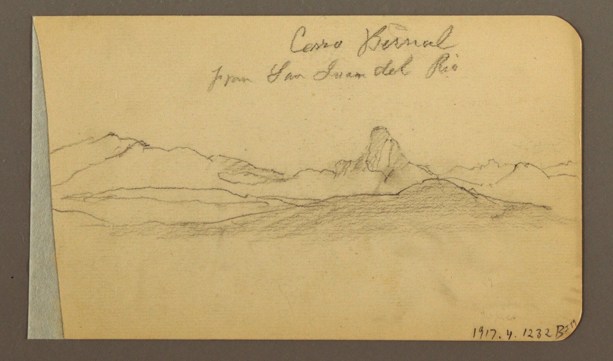 Piirros, kukkulat ja vuoristot, San Bernal Peak, 1889 tekijältä Frederic Edwin Church