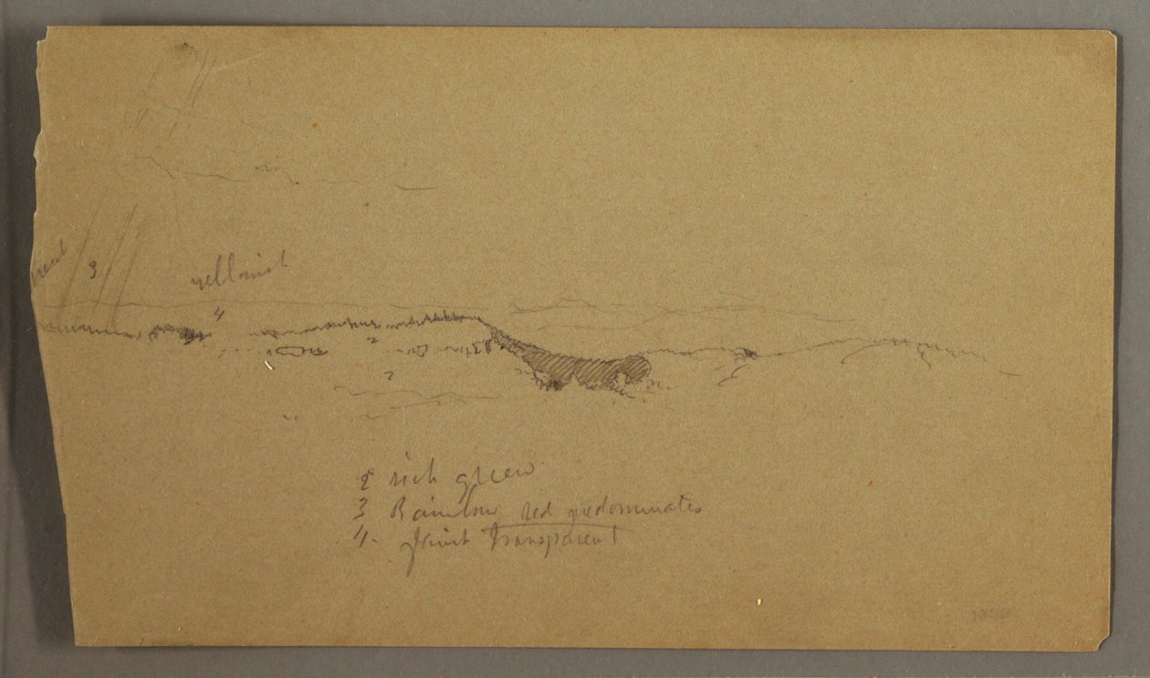 Piirros, Hills, sateenkaari, mahdollisesti 1865-66 tekijältä Frederic Edwin Church