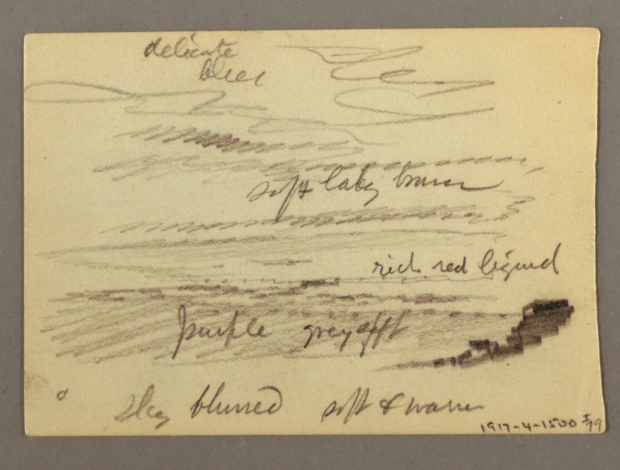 Piirustus, talo, mahdollisesti 1868-69 tekijältä Frederic Edwin Church