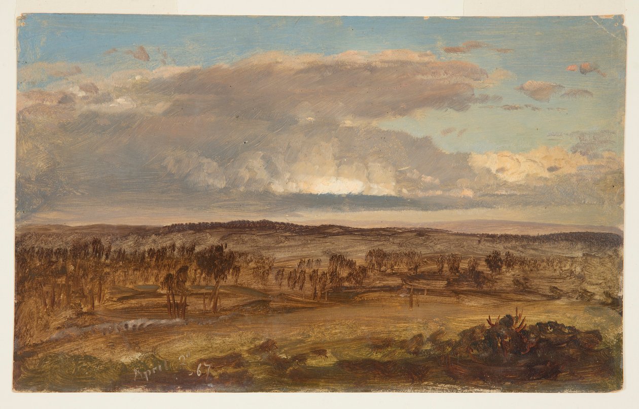 Piirros, Hudson Valley, huhtikuu 1867 tekijältä Frederic Edwin Church