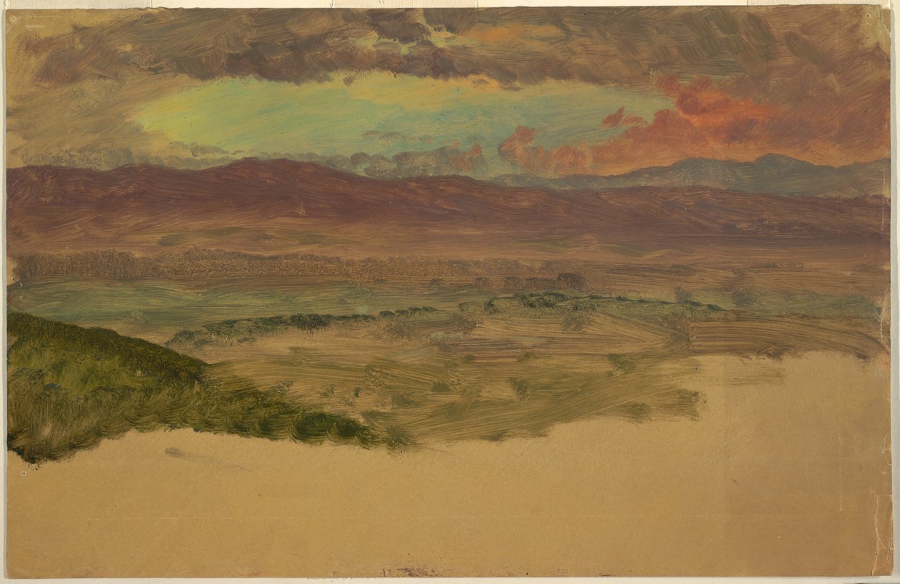Piirustus, Hudson Valley -maisema, n. 1880 tekijältä Frederic Edwin Church