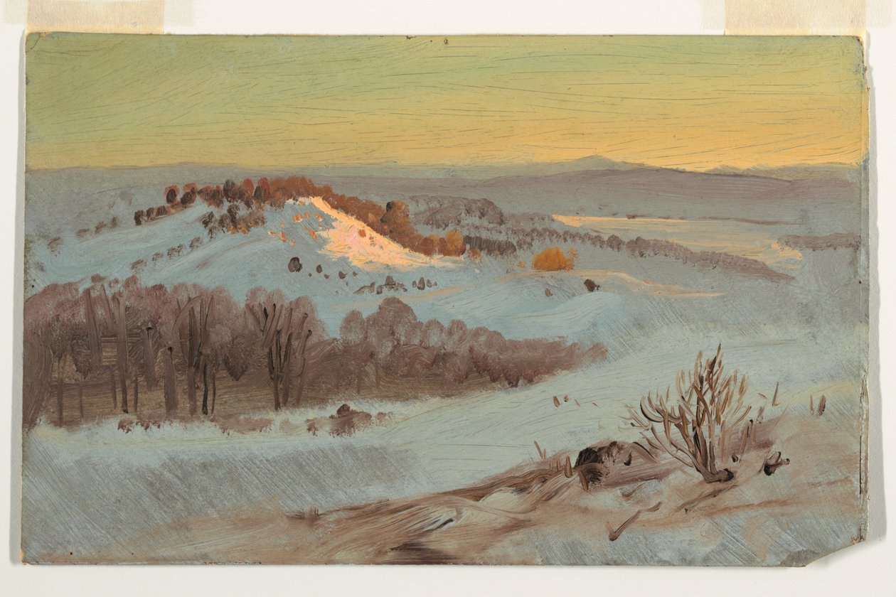 Piirros, Hudsonin laakso, New York talvella, 1869-70. tekijältä Frederic Edwin Church
