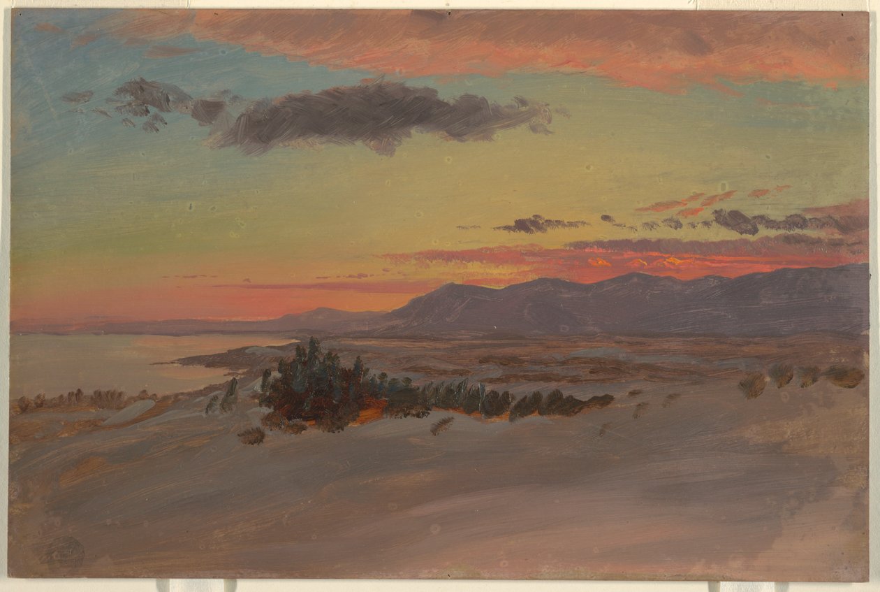 Piirros, Hudsonin laakso talvella, Olanasta katsottuna lounaaseen, 1870-80. tekijältä Frederic Edwin Church