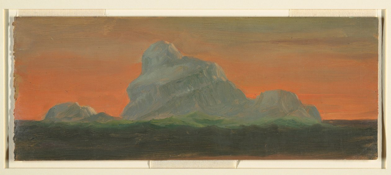 Piirros, jäävuori iltataivasta vasten, kesäkuu 1859 tekijältä Frederic Edwin Church