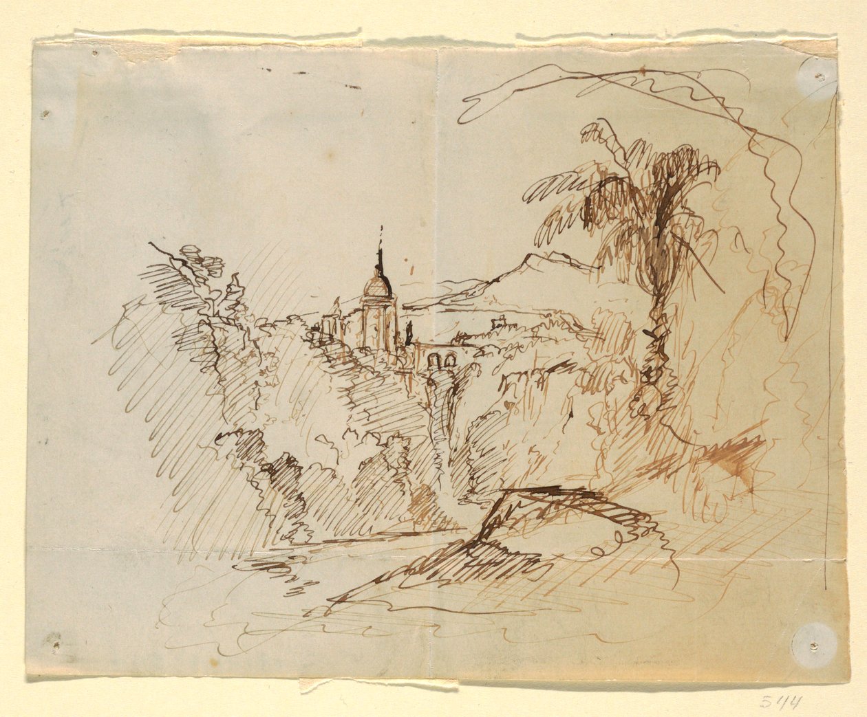 Piirros, Mielikuvitusmaisema, 1865-66 tekijältä Frederic Edwin Church