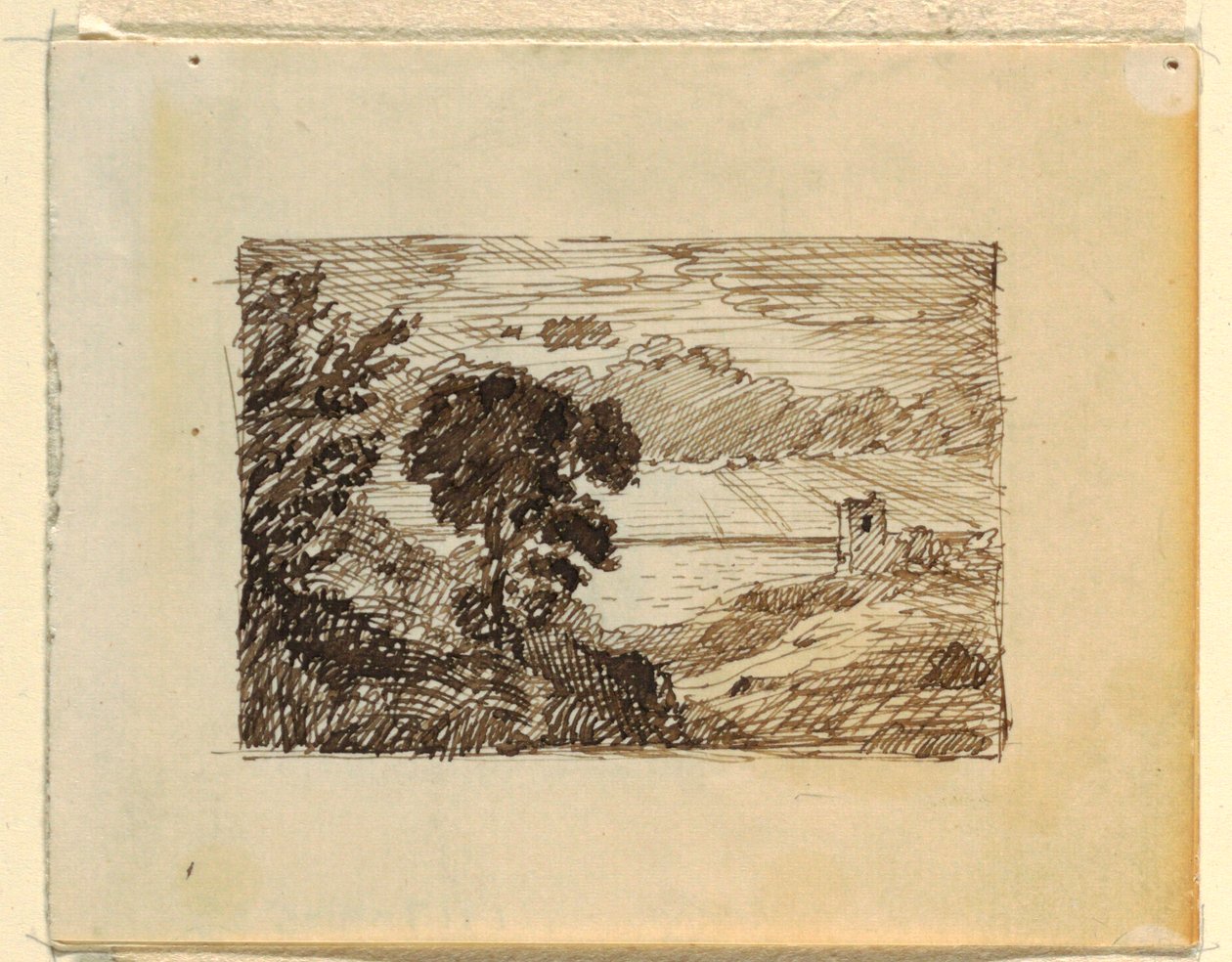 Piirros, Mielikuvitusmaisema, n. 1870-73. tekijältä Frederic Edwin Church
