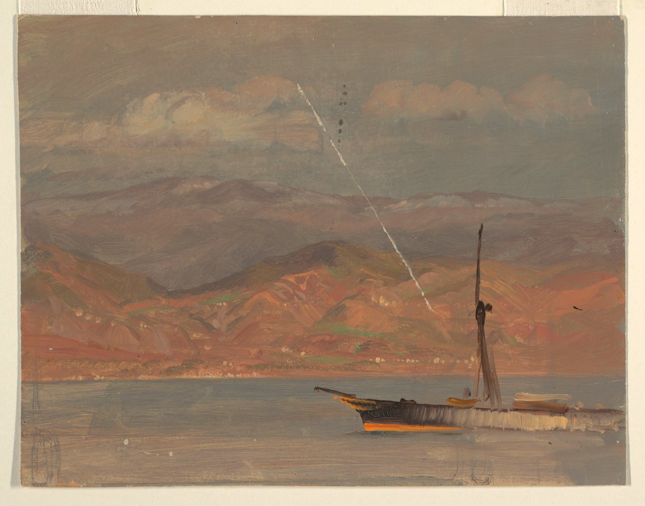 Piirros, Italian rannikko, Messinan salmen edustalla, heinäkuu 1868. tekijältä Frederic Edwin Church
