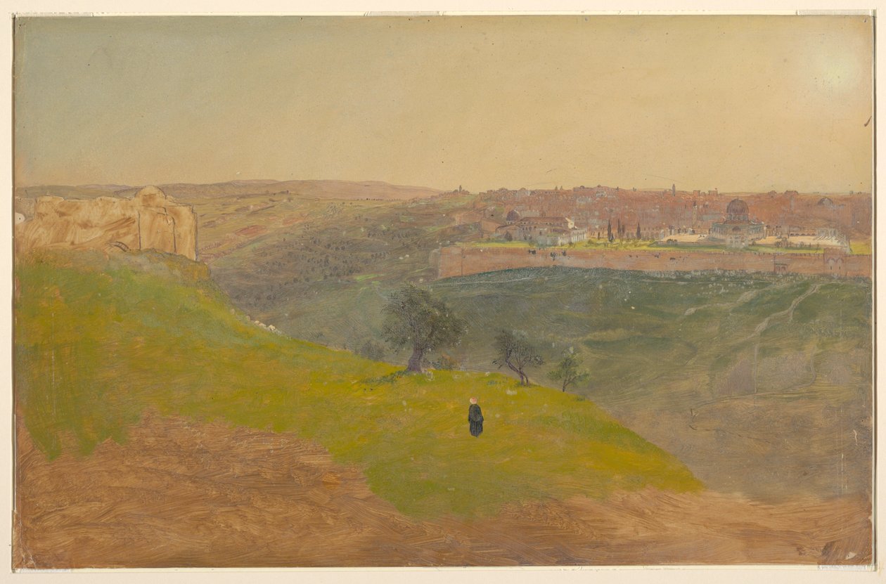 Piirros, Jerusalem Öljymäeltä, maaliskuu 1868. tekijältä Frederic Edwin Church