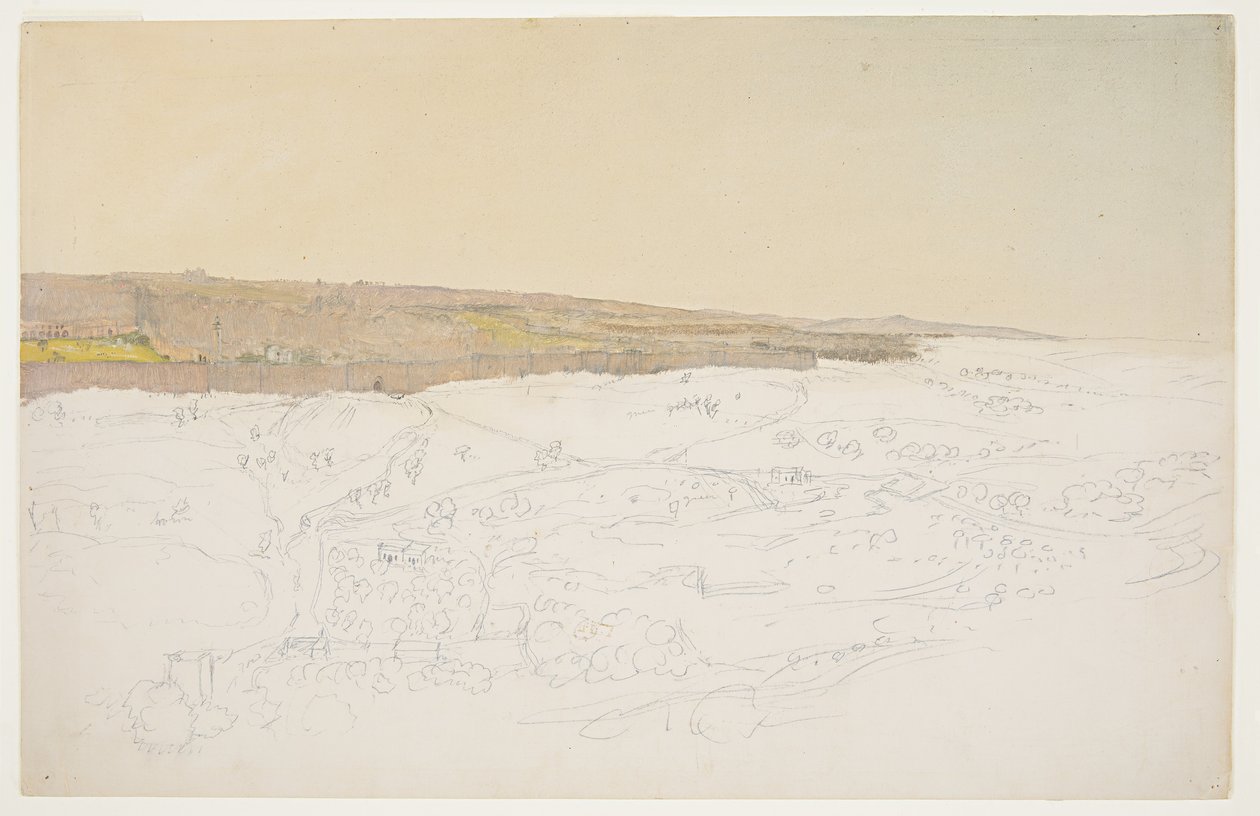 Piirros, Jerusalem, yleisnäkymä, huhtikuu (), 1868 tekijältä Frederic Edwin Church