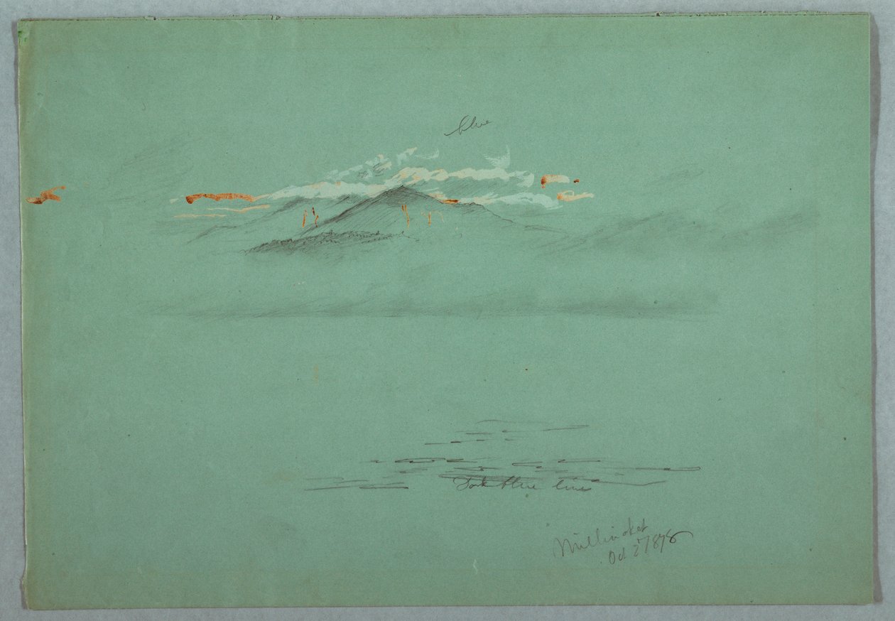 Piirros, Millinoket-järvi ja Katahdin-vuori, 1878. tekijältä Frederic Edwin Church