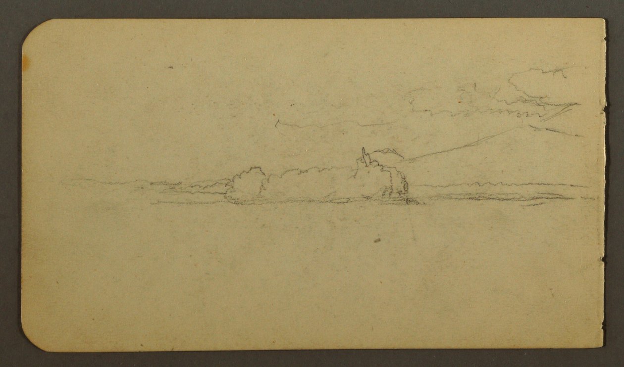 Piirros, järvi Katahdin-vuoren suuntaan, 1878 tekijältä Frederic Edwin Church