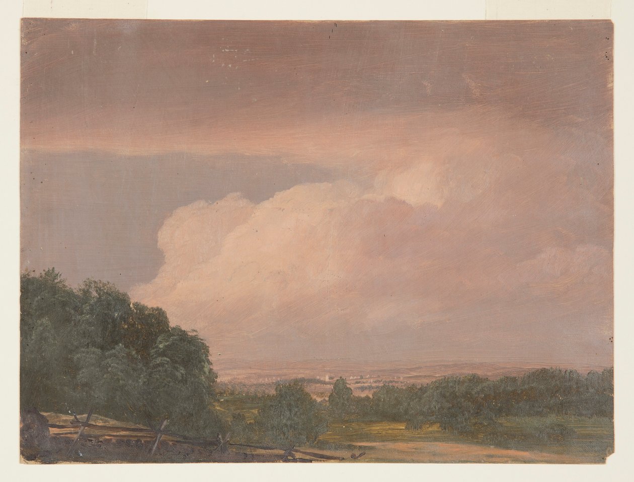 Piirros, maisema (mahdollisesti Hudson Valley), 1860-70 tekijältä Frederic Edwin Church