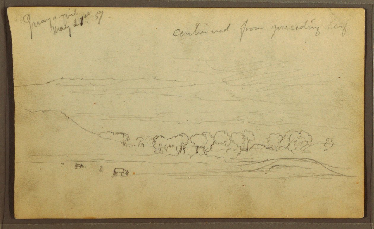 Piirros, maisema, Guayaquil, Ecuador, 21. toukokuuta 1857. tekijältä Frederic Edwin Church