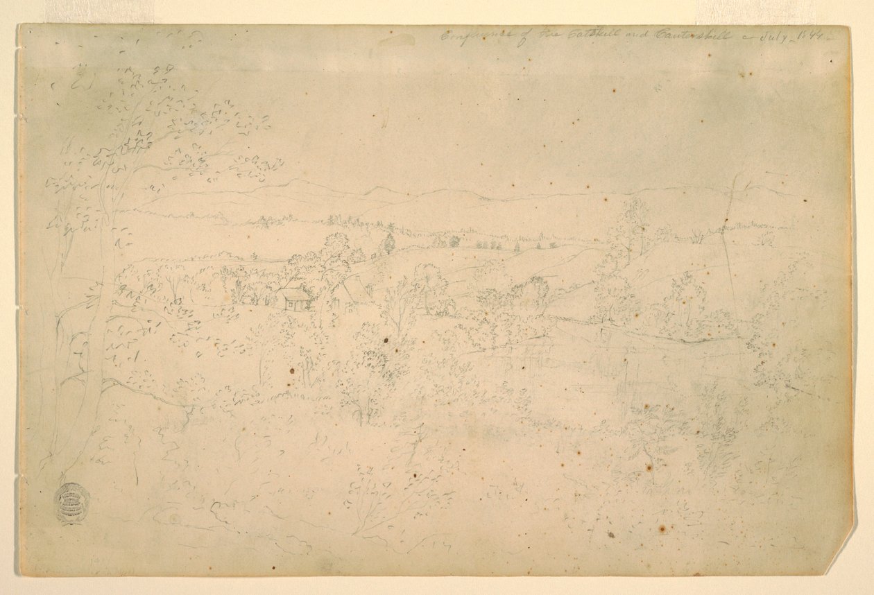 Piirros, maisema, heinäkuu 1844 tekijältä Frederic Edwin Church