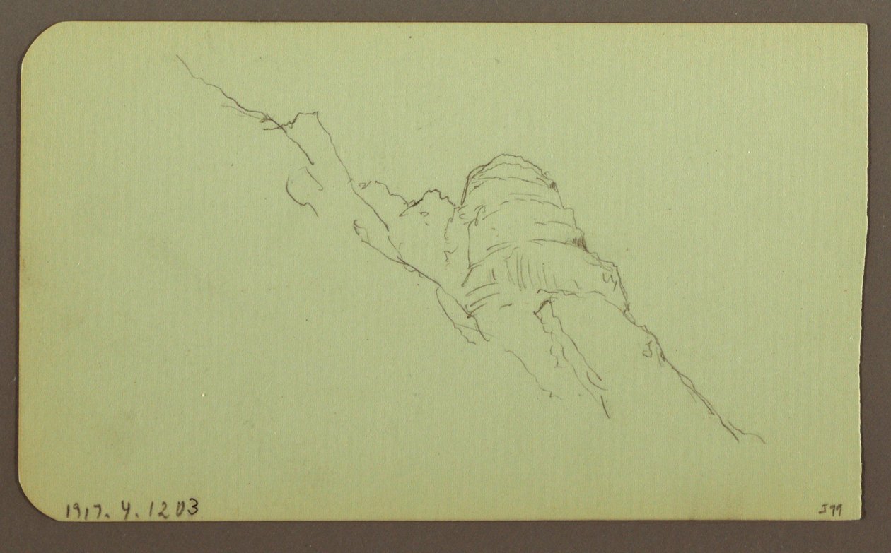 Piirros, maisema; Kääntöpuoli: Vuoristo, 1883 tekijältä Frederic Edwin Church