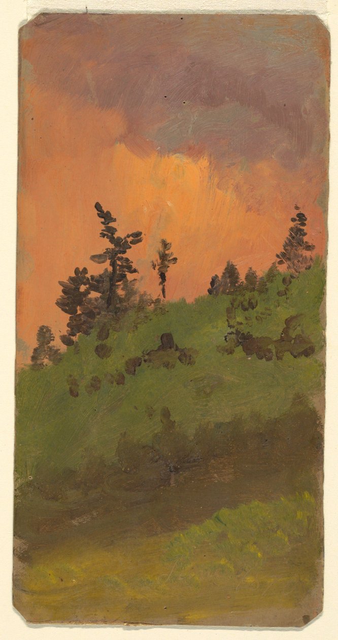 Piirros, Maisema metsässä, kesäkuu 1870 tekijältä Frederic Edwin Church