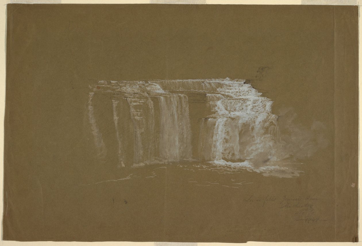 Piirros, Lower Falls, Genesee River, Rochester, New York, 1848. tekijältä Frederic Edwin Church