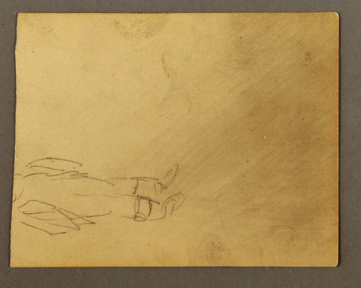 Piirros, seisovan hahmon alaosa, mahdollisesti 1868-69 tekijältä Frederic Edwin Church