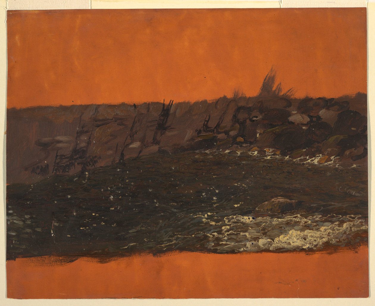 Piirros, Mainen rannikko, n. 1850 tekijältä Frederic Edwin Church