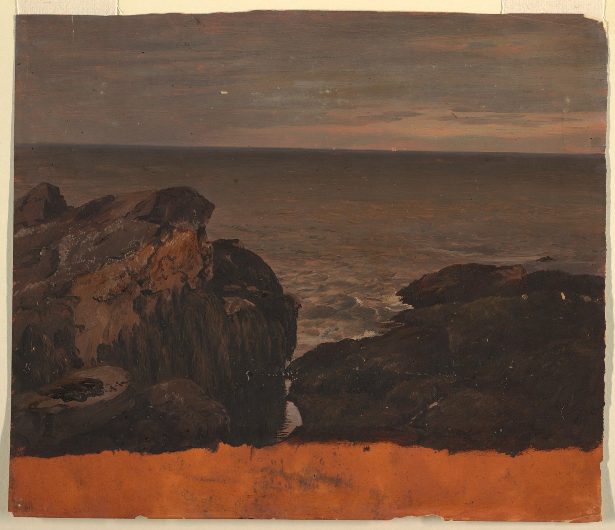 Piirros, Mainen rannikko, n. 1850 tekijältä Frederic Edwin Church